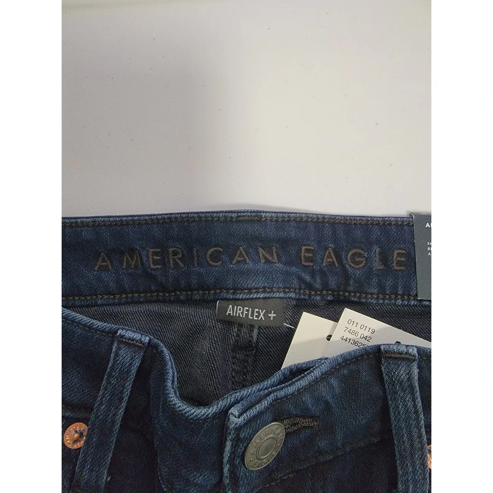 American Eagle Skinny Jeans Mens 33x30 Blue Black NWT AirFlex+ 0119-7486-042